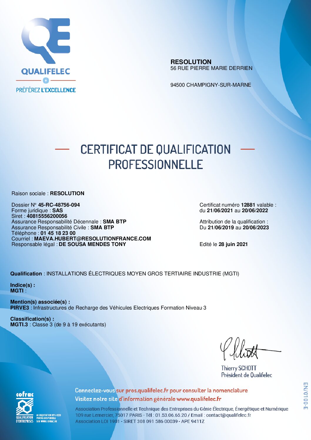 QUALIFELEC Mention IRVE